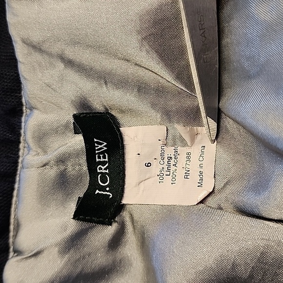 J. Crew Fiona Refined Canvas Navy Blue Jacket 3/4 Sleeve Size 6 - Picture 13 of 14